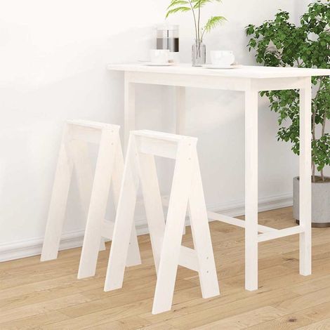 vidaXL Taburetes 2 unidades madera maciza de pino blanco 40x40x75 cm (1/5)