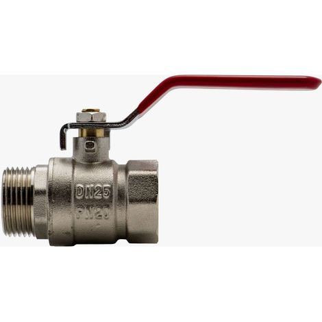 Vanne sphère laiton 1/4 tour mâle-femelle 1"