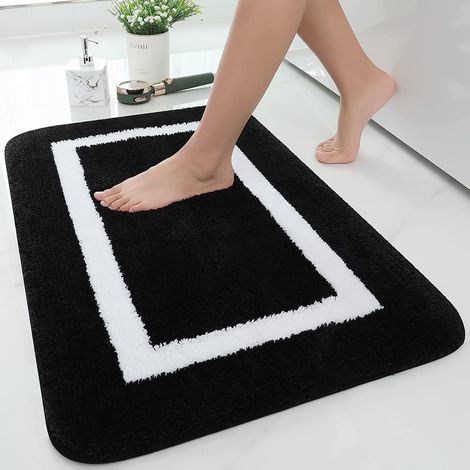 1 Tapis de bain, microfibre douce, absorbant poils longs, dos antidérapant TPR, salle de bain cuisine (1/5)