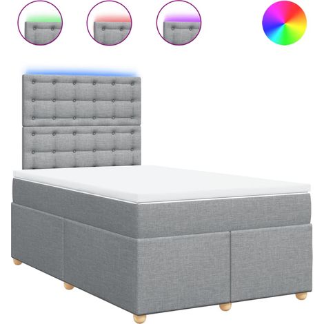 Maison Exclusive - Cama box spring con colchón tela gris claro 12 (1/5)