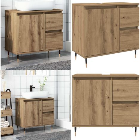 Armario de baño madera de ingeniería roble artisan 65x33x60 cm - Mueble de baño - Armario de baño de madera