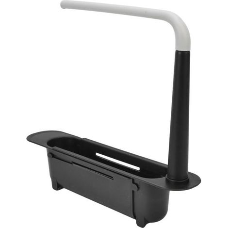 Organisateur d'Évier - VINGVO - Télescopique - Longueur Réglable 32-45 cm - PP - Noir (1/4)
