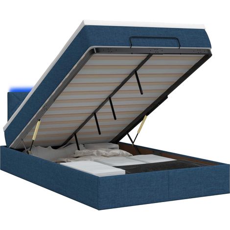 Maison Exclusive - Lit coffre avec matelas et LED Bleu 120 x 190 cm Tissu (1/5)