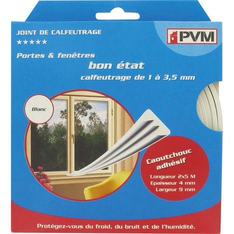 Joint Caoutchouc Profil E 10m 9mm Blanc
