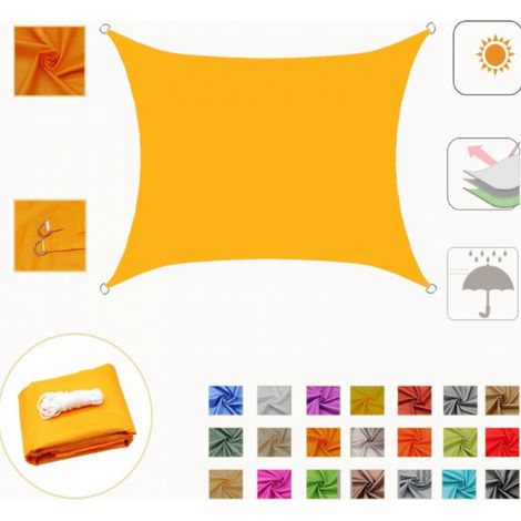 2x3 m voile d\'ombrage jaune rectangulaire extérieur auvent de jardin anti - UV (1/5)