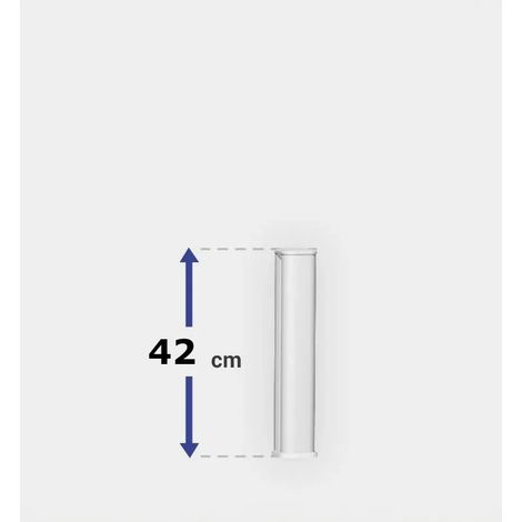 Poteau de clôture PVC avec renfort acier H 42 x L 4 cm blanc pour clôture PVC à ajourage horizontal