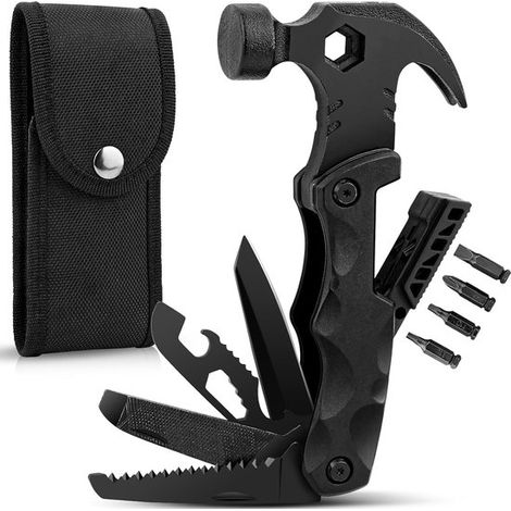 Llave multiherramienta martillo 18 en 1 - Accesorios para camping - Negra (1/5)
