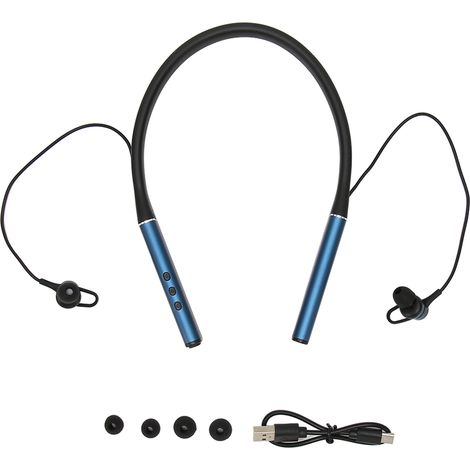 Casque Bluetooth Sport avec Basses Puissantes, Écouteurs Magnétiques Sans Fil pour Fitness Extérieur Bleu (1/5)