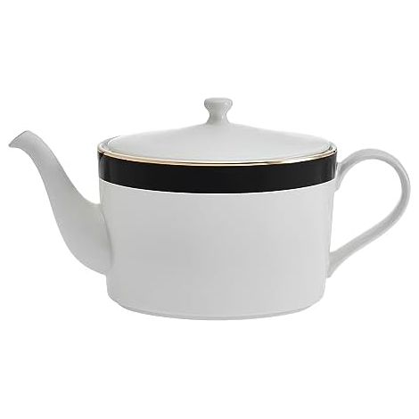 Mikasa Luxe Deco - Tetera infusora de porcelana fina, 1100 ml, en caja de regalo