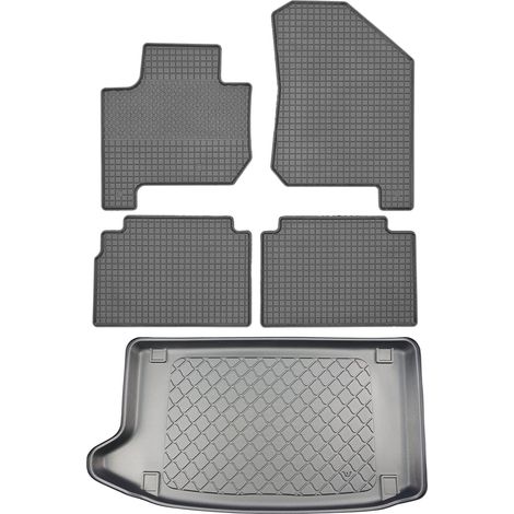 Kia e-Soul Hatchback (5 portes) à partir de mai 2019 - Kit de tapis de sol en caoutchouc + tapis de coffre (1/5)