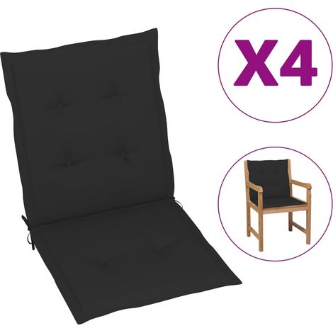 Cuscini per Sedia 4 pz Neri 100x50x3 cm in Tessuto Oxford vidaXL (1/5)