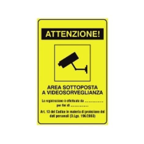Adesivo di "area videosorvegliata" 18x12 cm