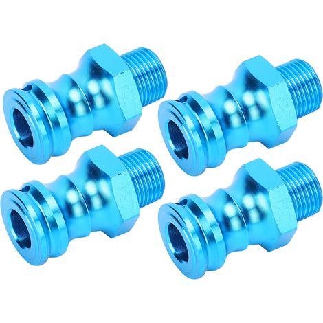 4 pièces Alliage d'Aluminium 17mm Hex 23mm Prolongateur Roue pour Voiture RC 1/8 Bleu (1/5)
