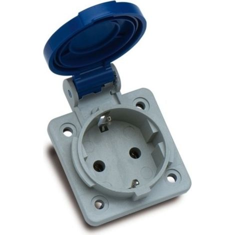 Base elec 75x75x52 emp 2p+ttl 16a 220v ip44 pol/abs az 13950