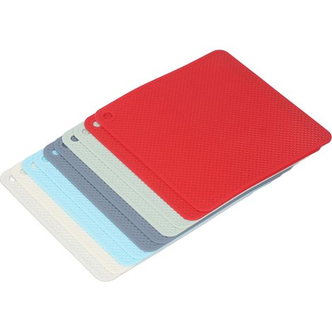 10 Stück Silikon-Wärmedämmmatten, quadratisch, rutschfest, für heiße Tassen, hitzebeständig, für Zuhause, 5 Farben (1/5)