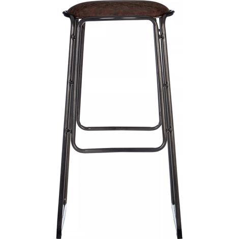 Interiors by Premier Versatile Design Mocha Bar Stool With Gunmetal Legs, Durable Bar Stool, Sleek Minimalist Kitchen Stool (1/5)