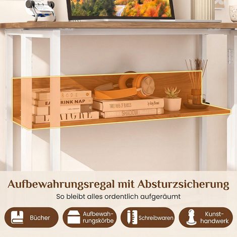 Folding Desk with Storage Shelf and Drop Leaf, Natural (1/5)