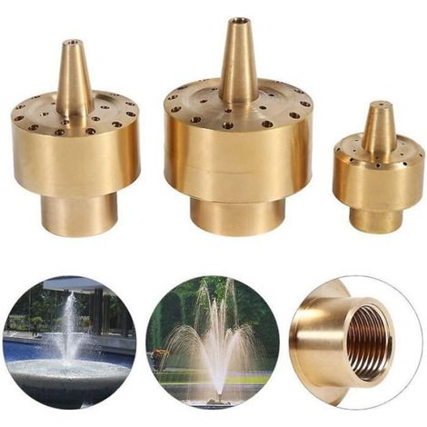 Tête de pulvérisation en laiton doré de 3/4 po pour fontaine à eau de jardin, étang, accessoire de brumisation (1/3)