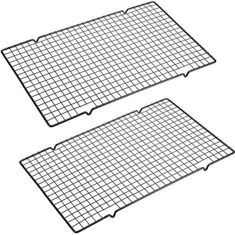 Lot de 2 Grilles de Cuisson Antiadhésives 25,4 x 40,6 cm Résistantes au Four pour Rôtir et Cuire (1/4)