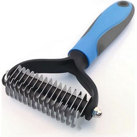 Brosse pour Chiens et Chats Poils Peigne de toilettage Professionnel Idéal pour démêler et pour supprimer Poils Morts bleu (1/4)