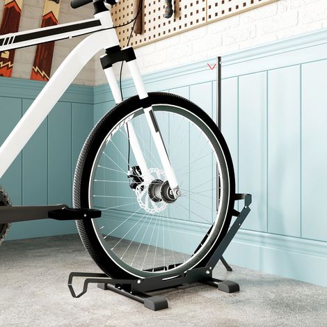 Porte-vélos en acier 75x41x71-81 cm Noir pliable au sol portable pour atelier de garage