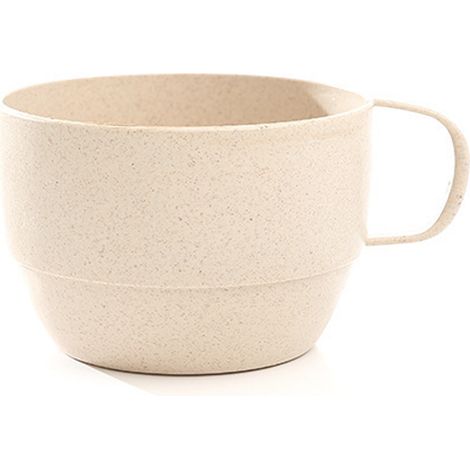 1 Taza portátil de paja de trigo color beige para café, té, leche, oficina y uso doméstico. (1/5)