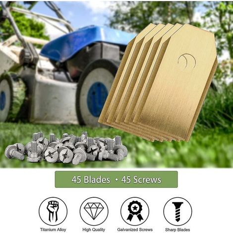 45 lames de rechange pour tondeuse robot Husqvarna / Automower / Gardena / Yardforce, lames de couteau en titane - Lames de rechange (3g - 0,75 mm) - Sp(costbu (1/4)