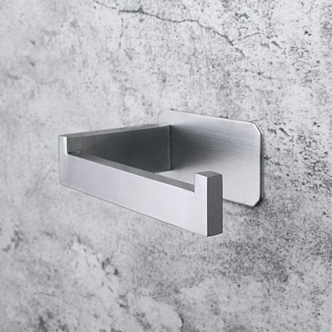 Soporte para papel higiénico de acero inoxidable con estante, soporte universal para rollos de repuesto, fácil de usar. (1/4)