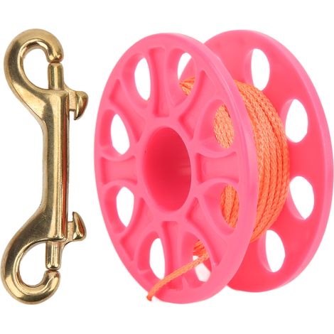 Bobine de Plongée en Plastique Léger avec Clip en Cuivre pour la Plongée sous Marine et Pêche - 18m Rose (1/5)