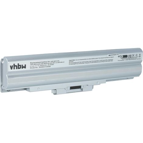 vhbw Akku kompatibel mit Sony Vaio VGN-SR220J/B, VGN-SR21M/S, VGN-SR19XN, VGN-SR23H/B, VGN-SR220J/H Notebook (4400 mAh, 11,1 V, Li-Ion) - Infochip (1/5)