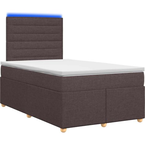 Maison Exclusive - Letto box spring con materasso Marrone Scuro 120 x 200 cm (1/5)