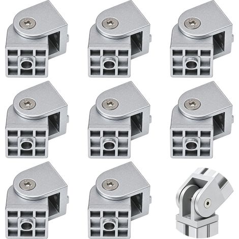 8x Connecteur Pivotants 3030 Zinc, Charnière Profilé Aluminium 180° (1/5)
