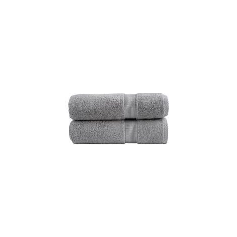 Toallas SOLUND de calidad premium, juego de 2, gris, 50 x 100 cm, 600 g/m² - Crezuo (1/4)