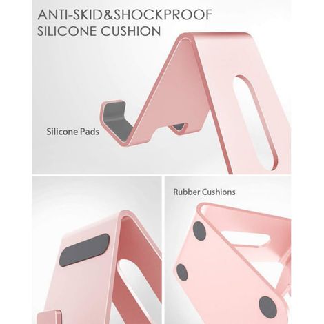 Support Téléphone - Aluminium - Compatible Tous Smartphones 4 À 8 Pouces - Bureau Cuisine Table De Chevet - 1 Pièce (1/5)