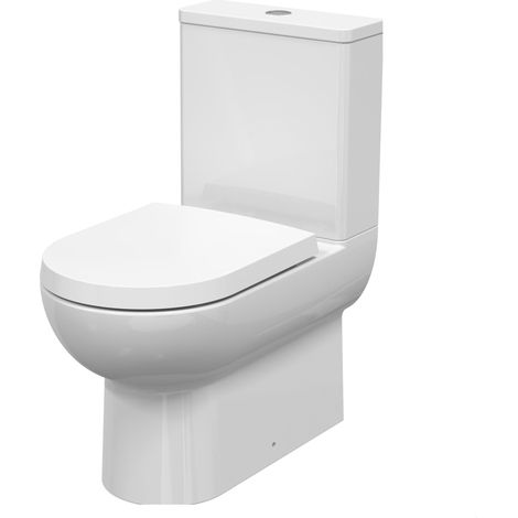 Morridge Contemporary Round Rimless Toilet Pan and Cistern - 800 x 375 x 660mm