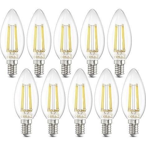Ampoule LED E14 4W 40W 550lm 4000K Blanc neutre Non dimmable forme bougie flamme Ampoule C35 filament vintage lustre plafonnier (1/5)