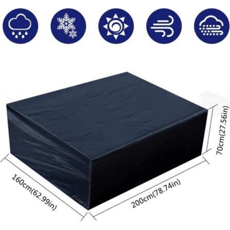 Housse de Protection Imperméable pour Meubles de Jardin, Rectangulaire, 200x160x70 cm (1/5)