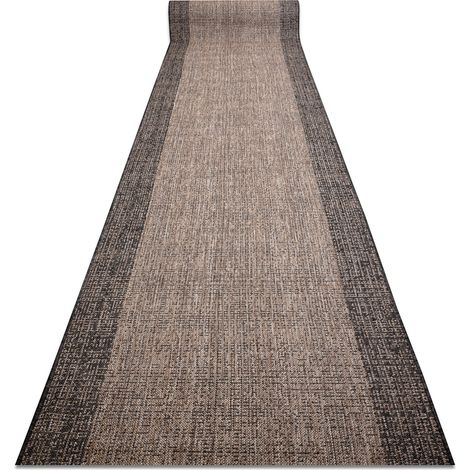 Läufer SISAL SION 6053 Rahmen, flach gewebt schwarz / braun 120 cm black 120x300 cm (1/5)