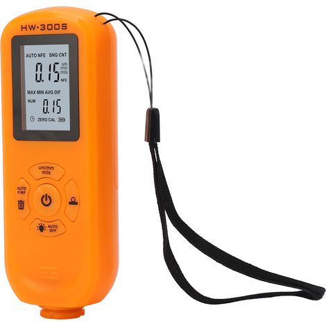 Mesureur Épaisseur Peinture Jauge Revêtement Testeur Écran Numérique 3 Unités pour Machine Orange HW-300S ABS (1/5)