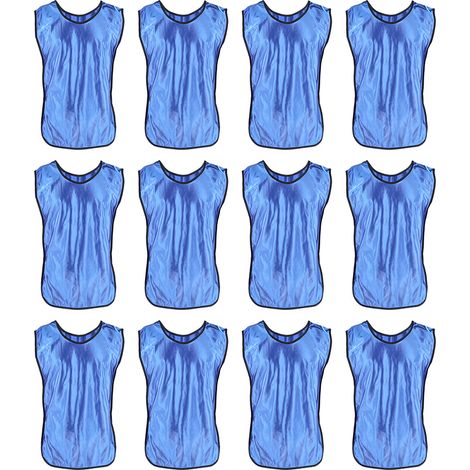 12 maillots d'entraînement adulte, gilets de pratique souples et doux, taille unique, pour football, basketball et sports d'équipe (1/5)
