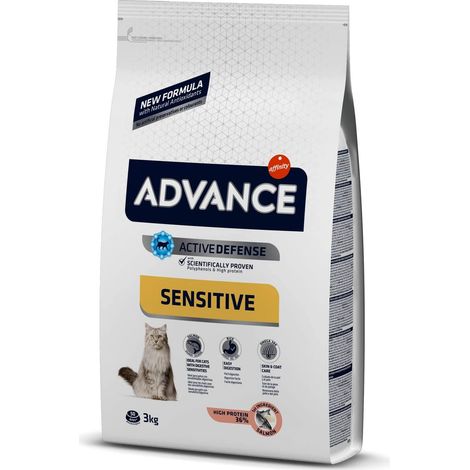 Soins pour chats adultes sensibles Advance - Aliment pour chats adultes indiqué pour faciliter la digestion (1/4)