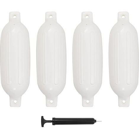 Bootsfender 4 Stk. Weiß 58,5 x 16,5 cm PVC