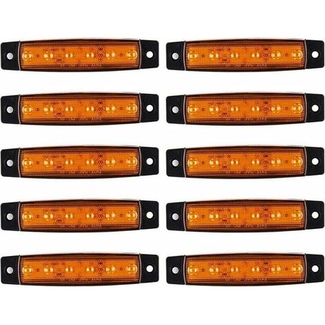 Feux de Position Camion 10PCS LED Feux De Signalisation Latéraux Feux de Gabarit Latéraux DC 12V LED Feux De Position CôTé Lampe Accessoires De Camion pour Bus Camions, Remorques (1/4)