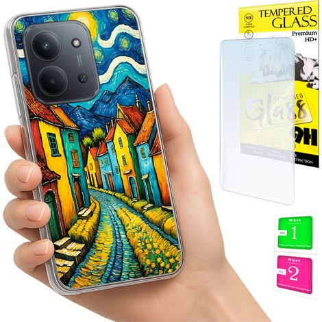 Funda para Xiaomi Redmi 15C 5G 173mm / Poco C85, parte trasera ART + cristal 9H (1/5)
