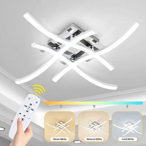 FLITI Dimmable LED Ceiling Light with Remote Control, Modern Design Fixture, 3 Color Temperatures, 40W, for Living Room/Bedroom (1/5)