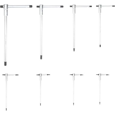 Clé Hexagonale en Forme de T, 8Pcs Set T-Wrench Set Clé à Rallonge Vélo Clé Réparation Automatique Outils 2/2,5/3/4/5/6/8/10 mm Jeu D'écrous Allen Chromés Mats (1/5)