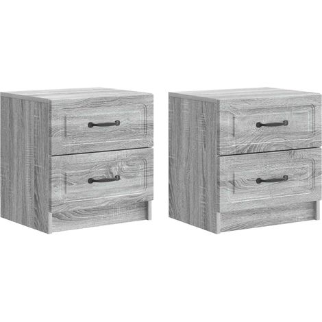Set di 2 Comodino Armadio da Notte Mobiletto da notte Grigio Sonoma 43 x 34,5 x 44,5 cm (1/5)