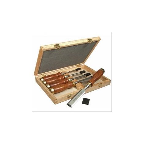 Coffret de 5 ciseaux à bois manche bois - Stanley