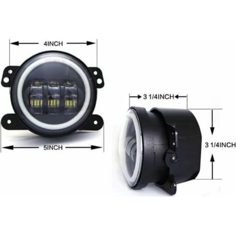 Fari Antinebbia 4 Pollici 30W LED, Universali per Tutti i Modelli, 1 Paio, Nero (1/3)
