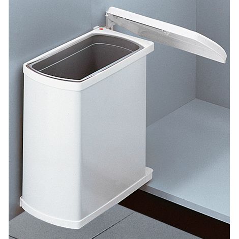 Hailo – Poubelle encastrable sous évier 18L – Bac amovible en plastique – Couvercle fixe anti-odeurs – Acier inoxydable – Installation facile (1/4)